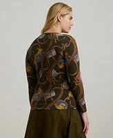 Lauren Ralph Plus Printed Long-Sleeve Tee