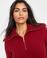 On 34th Women's Quarter-Zip Sweater Mini Dress, Created for Macy's