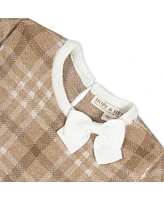 Hope & Henry Girls' Organic Long Sleeve Bow Detail Intarsia Sweater Dress