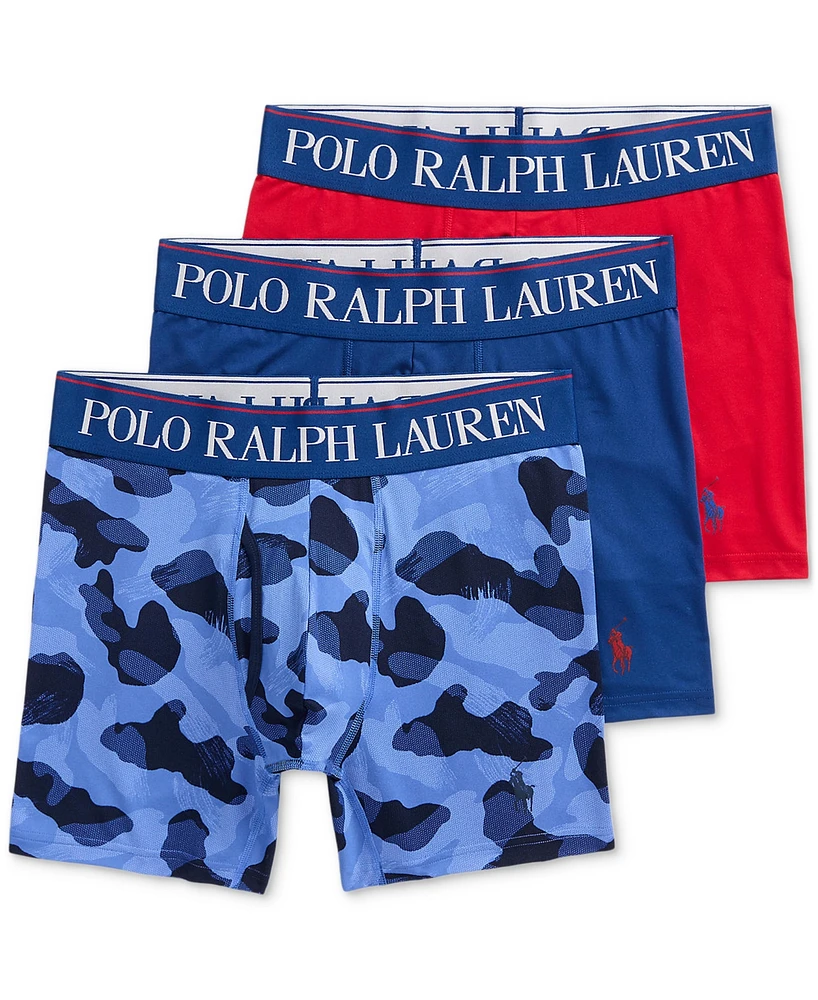 Polo Ralph Lauren Men's 3-Pack 4D-Flex Cooling Microfiber Boxer Briefs