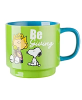 Peanuts 4 Pack 15 Oz Stackable Mugs with a Rack