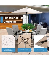 Givimo 5 Feet Patio Square Market Table Umbrella Shelter with 4 Sturdy Ribs