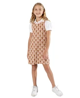 Rare Editions Big Girls Knit Dress with Collared Shirt Dress, 3 Piece