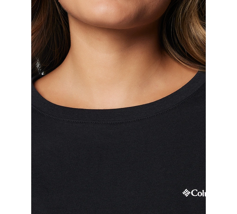 Columbia Women's North Cascades Branded Long-Sleeve Crewneck Cotton Top