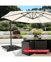 Givimo 4-Piece 20L Cantilever Offset Patio Umbrella Base