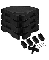Skonyon 4 Pieces Patio Cantilever Offset Umbrella Weights Base Plate Set