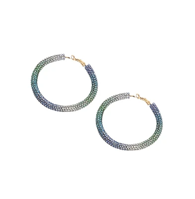 Sohi Women's Crystal Hoop Earrings