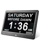 Yescom 10" Lcd Day Clock Digital Calendar Dementia Display Elderly Home Office