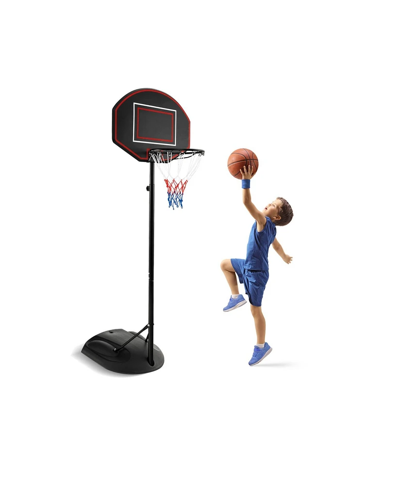 Givimo 5.5 to 7.5 Ft Adjustable Portable Basketball Hoop System with Anti-Rust Stand and Wheels