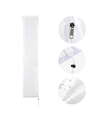 Yescom Patio Umbrella Protective Cover Bag Clear Pvc w/ Zipper for 8 Ft Outdoor Canopy