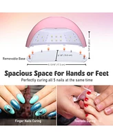Byootique Portable Rechargeable Nail Drill w/ Uv Led Nail Lamp Dryer 30000RPM Electric Nail Drill Cordless File Machine Kit Manicure Pedicure Salon Ho