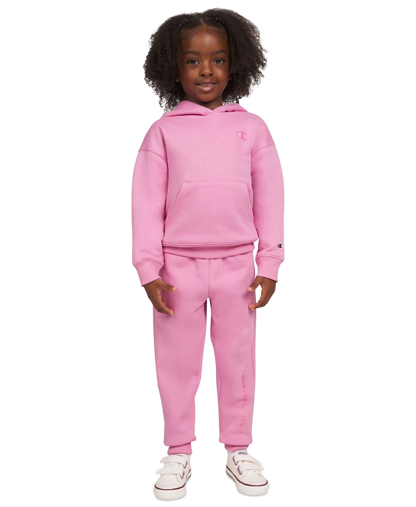 Champion Little Girls Fleece Hoodie & Jogger Pants, 2 Piece Set