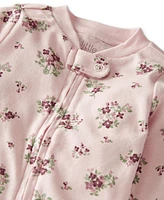 Little Planet by Carter's Baby Girls Organic Cotton Sleep & Play Wildberry Bouquet Footed Pajamas