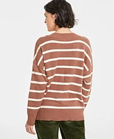 On 34th Women's V-Neck Dropped-Shoulder Sweater, Created for Macy's