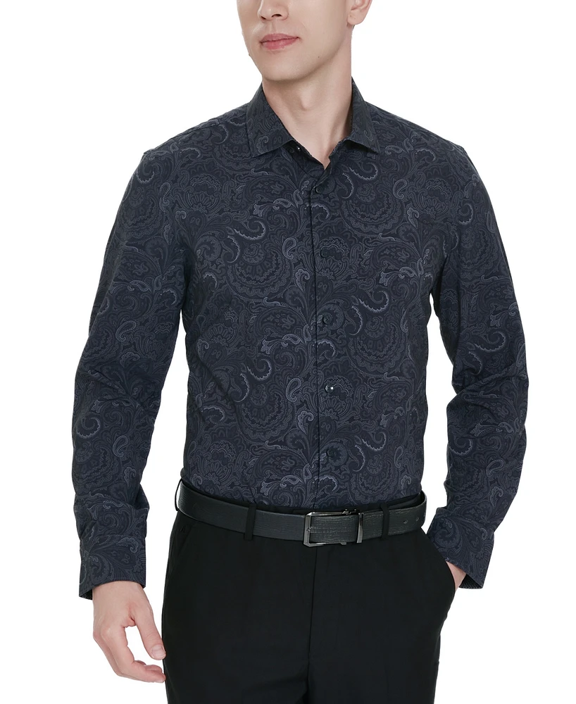 Tallia Men's Slim-Fit Paisley Dress Shirt