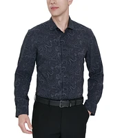 Tallia Men's Slim-Fit Paisley Dress Shirt