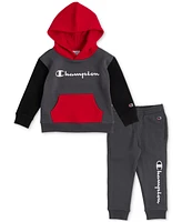 Champion Toddler Boys 2-Pc. Colorblocked Fleece Logo Hoodie & Joggers Set