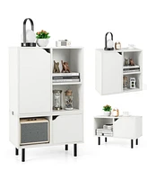 Sugift Stackable Bookcase with Adjustable Shelf and Cubes