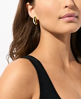 Michael Kors Brass Tube Hoop Earrings