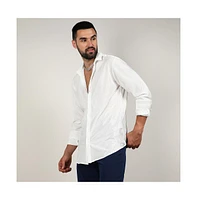 Campus Sutra Men's Chalk White Pleat-Creased Shirt