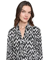 Karl Lagerfeld Paris Women's Geo-Print Faux-Wrap Top