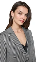 Karl Lagerfeld Paris Women's Striped Notched-Lapel Blazer