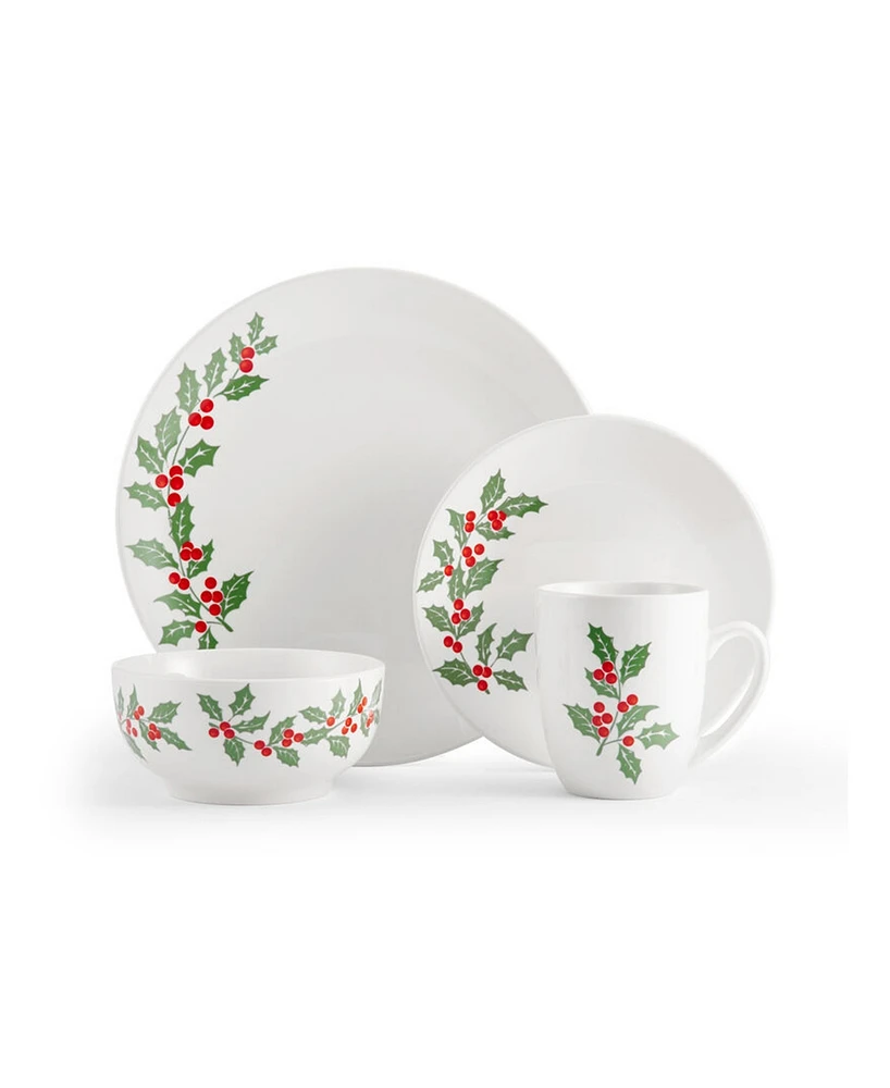 Studio Nova Holly Cheer 16 Pc. Dinnerware Set, Service for 4