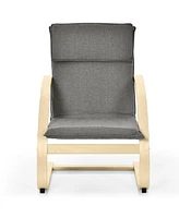 Givimo Modern Fabric Upholstered Bentwood Lounge Chair