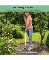 Givimo Aluminum Rake with 36 Inch Wide Rake Head and 68 Inch Long Handle