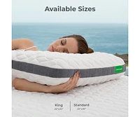 Cariloha Universal & Adjustable Flex Pillow | White | King | 38"x20" | Viscose Material | Naturally breathable, Hypoallergenic, and Moisture wicking