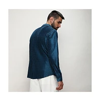 Men's Aegean Blue Curly-Creased Shirt