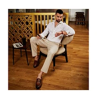 Men's Ivory White Foil-Creased Shirt