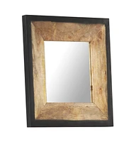 vidaXL Mirror 19.7"x19.7" Solid Mango Wood