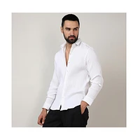 Campus Sutra Men's Chalk White Twisted Crease Shirt
