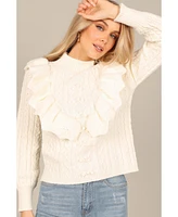 Petal and Pup Womens Annette Frilled Knit Sweater