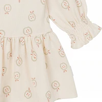 Gerber Baby Girls Long Sleeve Apples Dress