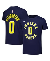 Nike Big Boys and Girls Tyrese Haliburton Navy Indiana Pacers Icon Edition Name Number T-Shirt