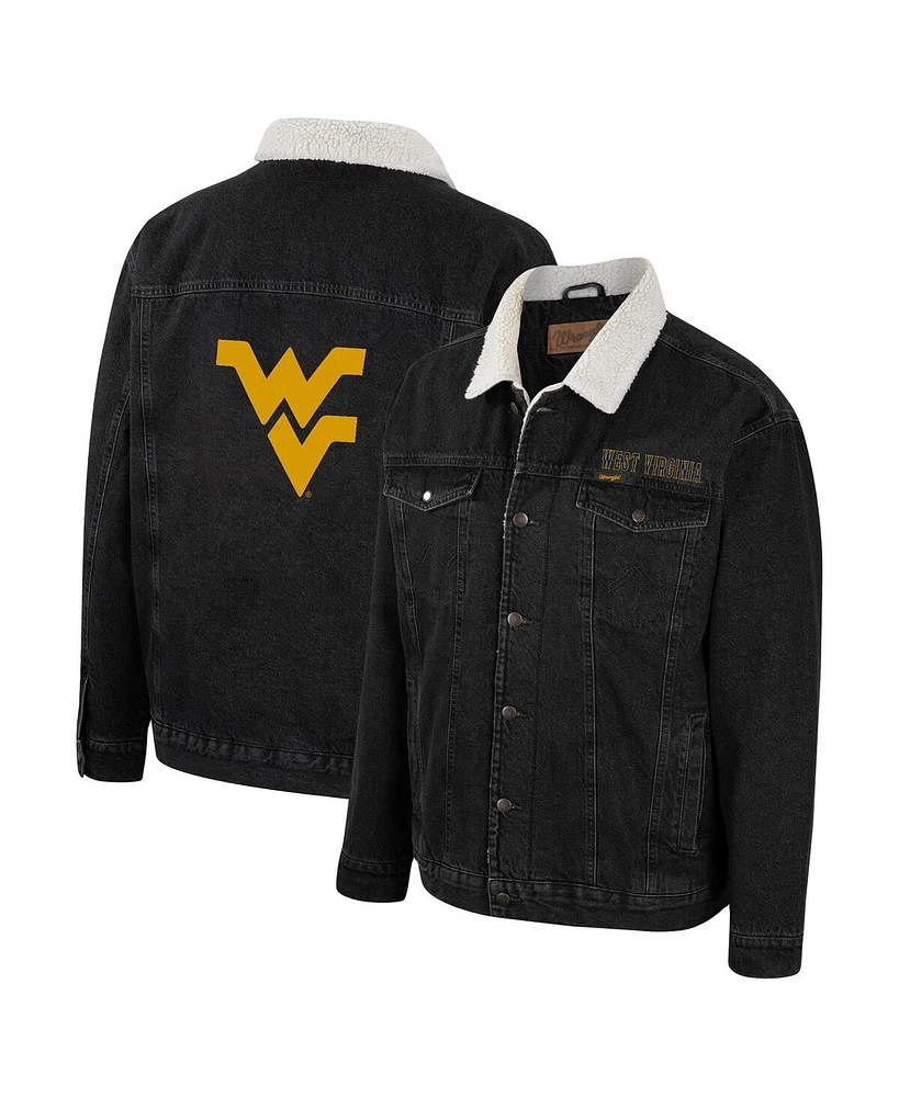 Colosseum x Wrangler Men's Charcoal West Virginia Mountaineers Western Button-Up Denim Jacket