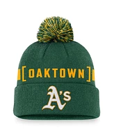 Nike Men's Green Oakland Athletics Hometown Peak Cuffed Knit Hat with Pom