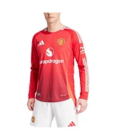 Adidas Men's Red Manchester United 2024/25 Home Long Sleeve Authentic Patch Jersey