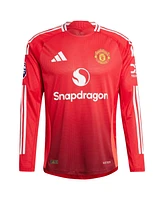 Adidas Men's Red Manchester United 2024/25 Home Long Sleeve Authentic Patch Jersey