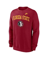 Nike Men's Garnet Florida State Seminoles Legacy Classic Tackle Twill Embroidered Arch Over Logo Pullover Sweatshirt