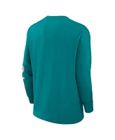 Nike Men's Aqua Miami Dolphins Rewind Heavy Max 90 Pocket Long Sleeve T-Shirt