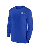 Nike Men's Royal Los Angeles Rams Sideline Coach Uv Performance Long Sleeve T-Shirt