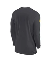 Nike Men's Anthracite Green Bay Packers Sideline Coach Uv Performance Long Sleeve T-Shirt