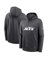 Nike Men's Anthracite New York Jets Club Logo Pullover Hoodie