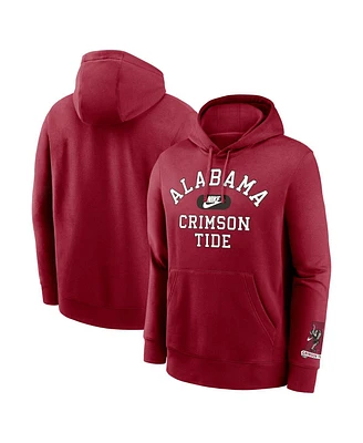 Nike Men's Crimson Alabama Tide Legacy Foundational Two-Hit Club Performance Pullover Hoodie