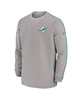 Nike Men's Gray Miami Dolphins 2024 Sideline Coaches Long Sleeve Top