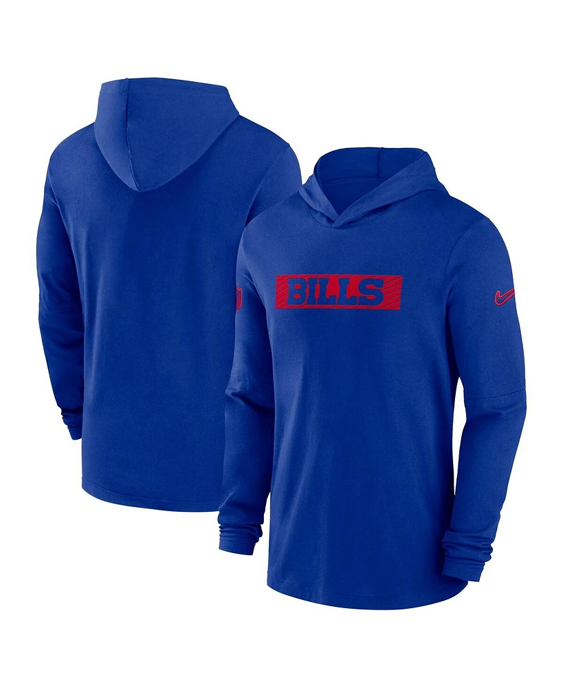 Nike Men's Royal Buffalo Bills Sideline Hoodie Performance Long Sleeve T-Shirt