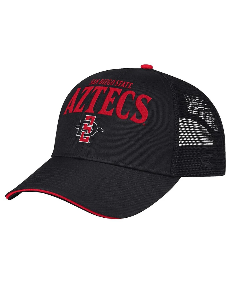 Colosseum Men's Black San Diego State Aztecs Wyatt Primary Team Trucker Adjustable Hat